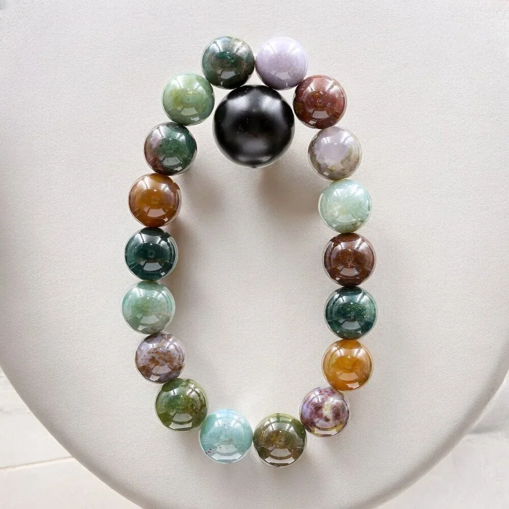 Mixed Agate Gemstone Bracelet Handmade - Picture 3 of 5